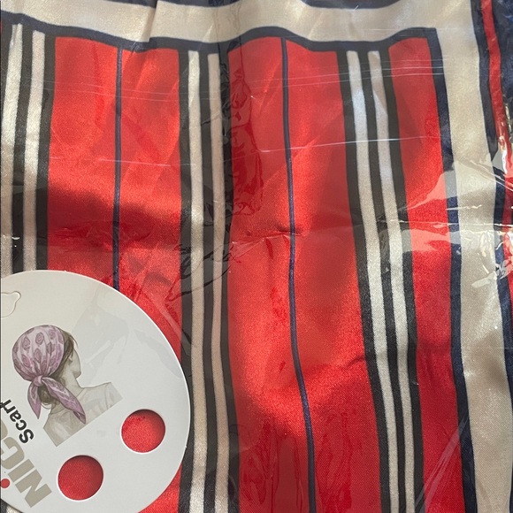 Nicole Vibrant Red Scarf with Striking Stripes - Picture 2 of 3